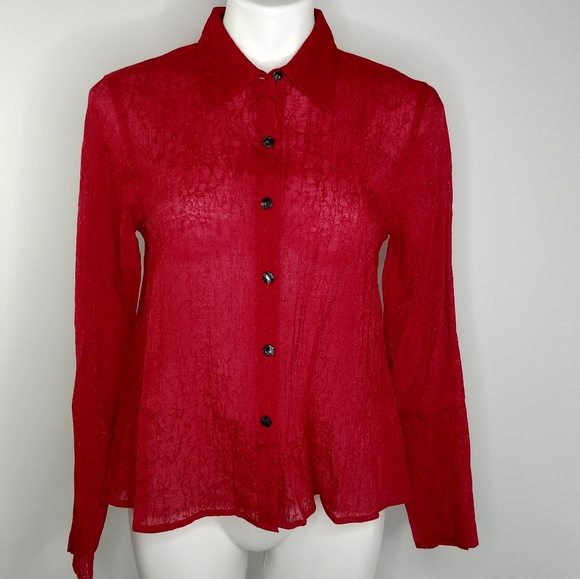 J. Jill Tops - J. Jill Long Sleeve Red Button Down